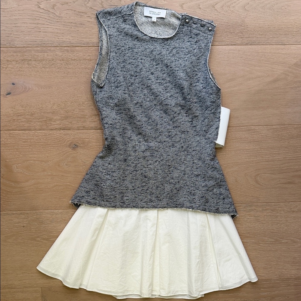 Gray and white Sleeveless dress